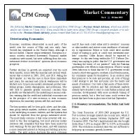 CPM Group:  Deteriorating Economics