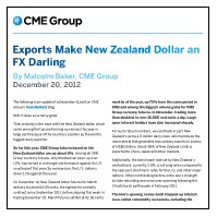 Dairy Exports Make New Zealand Dollar an FX Darling