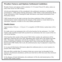 Weather Settlement Guidelines