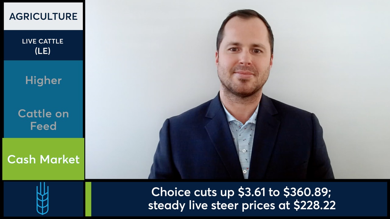 Live Cattle and Feeder Cattle futures settled higher.