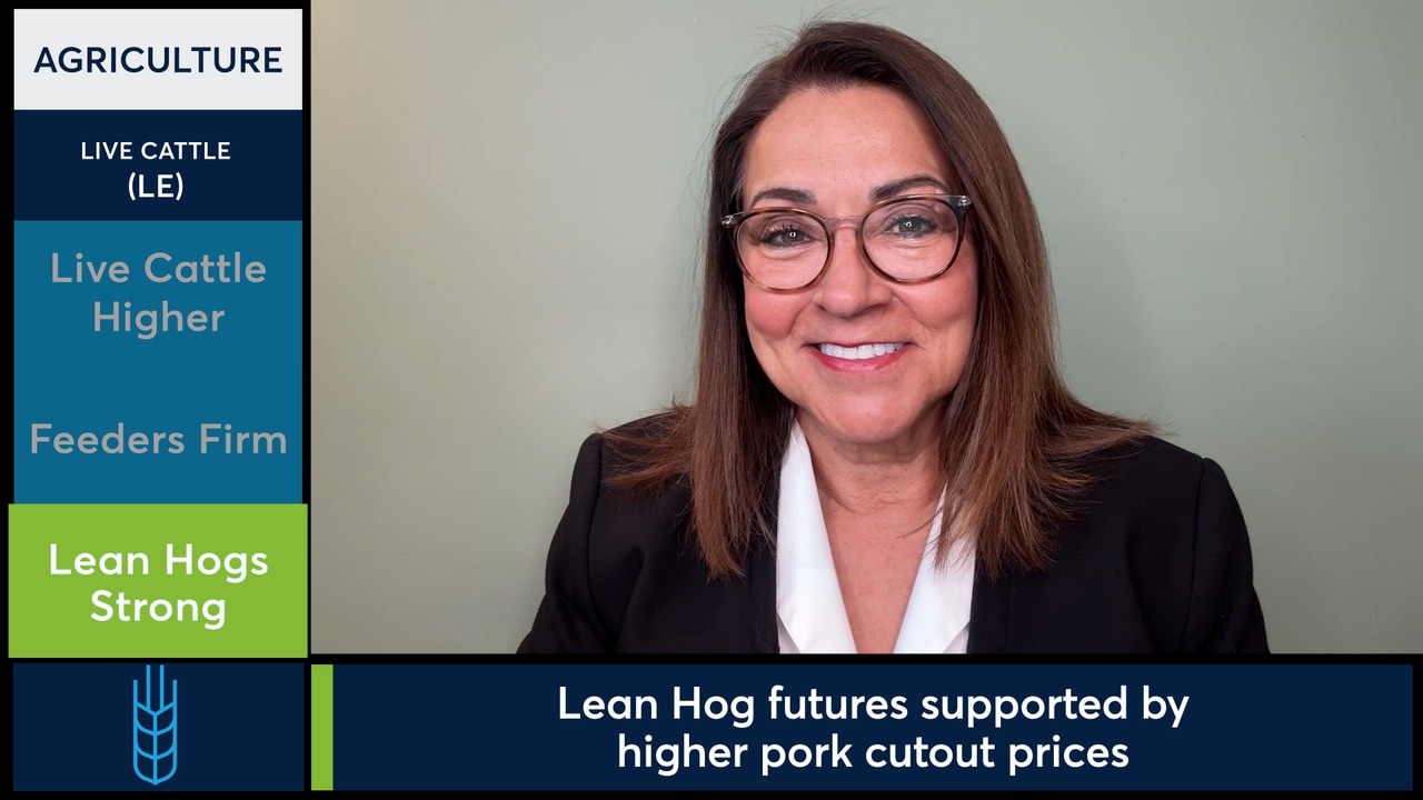 Live Cattle and Feeder Cattle futures trended higher.