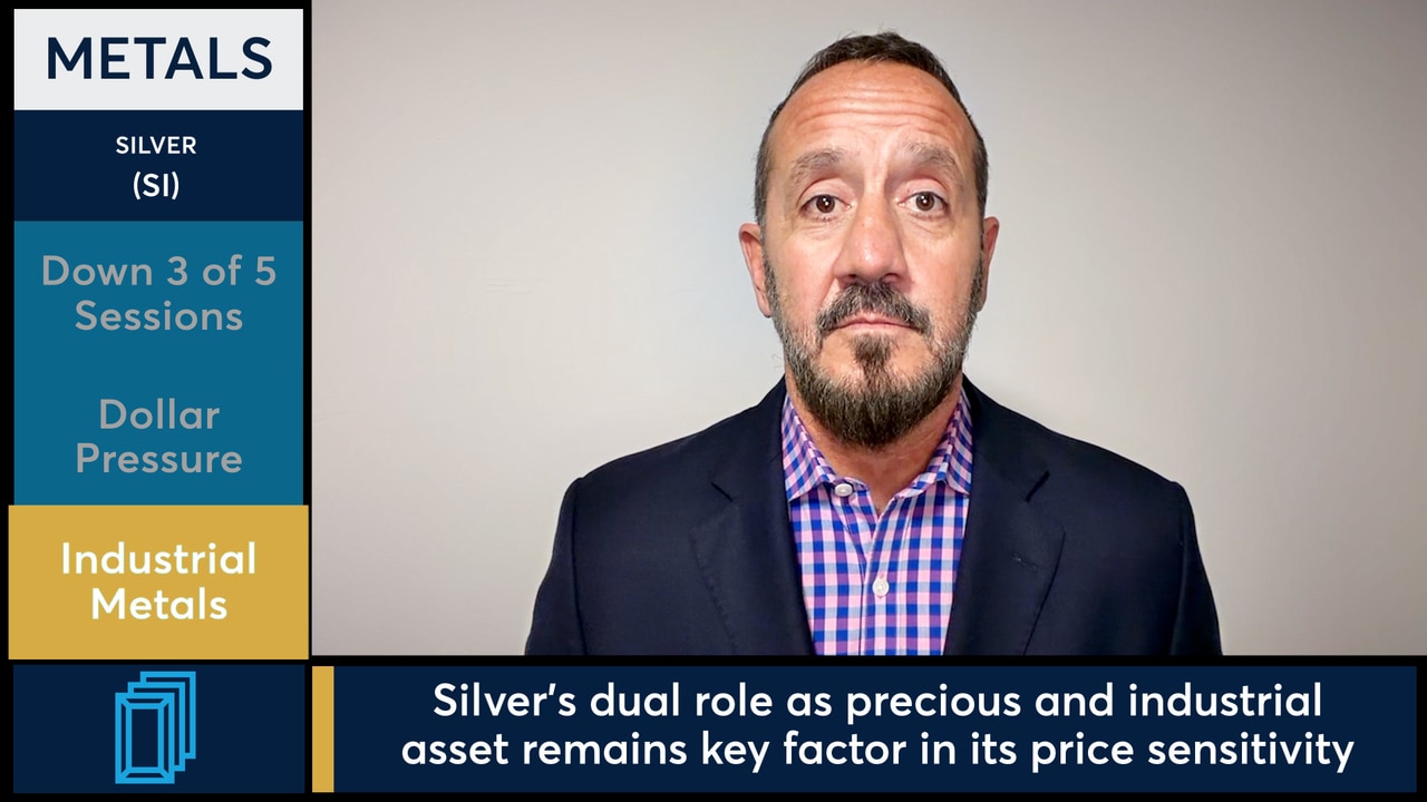 Silver futures fell as the U.S. dollar rebounded.