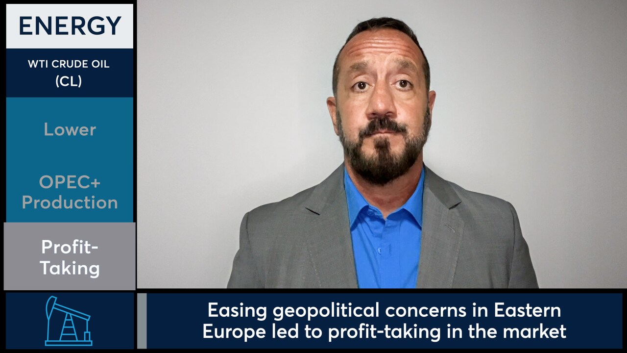 WTI Crude Oil futures dropped more than 2% as geopolitical fears eased ...