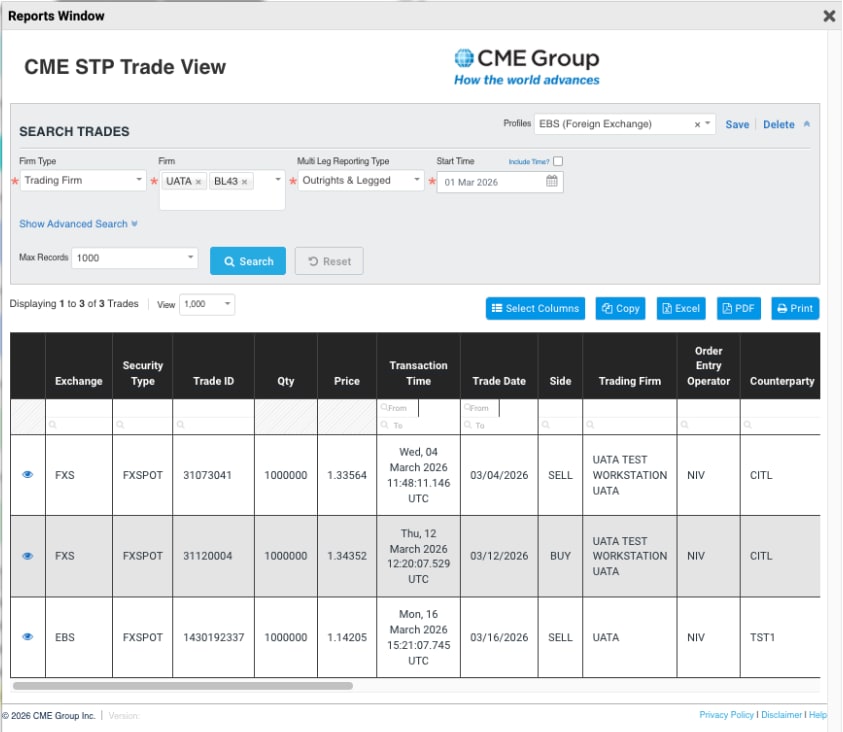 CME STP Trade View