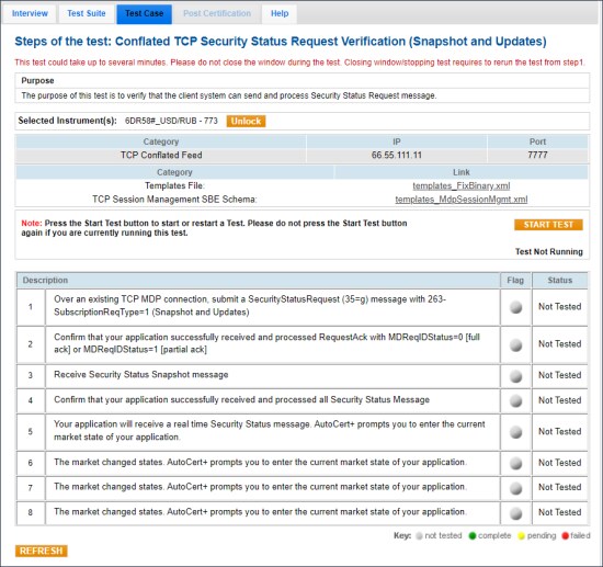 Conflated TCP Security Status Request Verification (Snapshot and Updates)